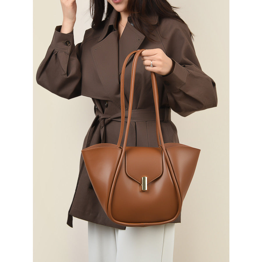 PU Leather Shoulder Bag with Pouch Apparel and Accessories