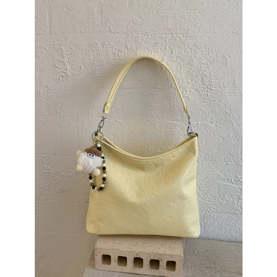 PU Leather Shoulder Bag Yellow / One Size Apparel and Accessories