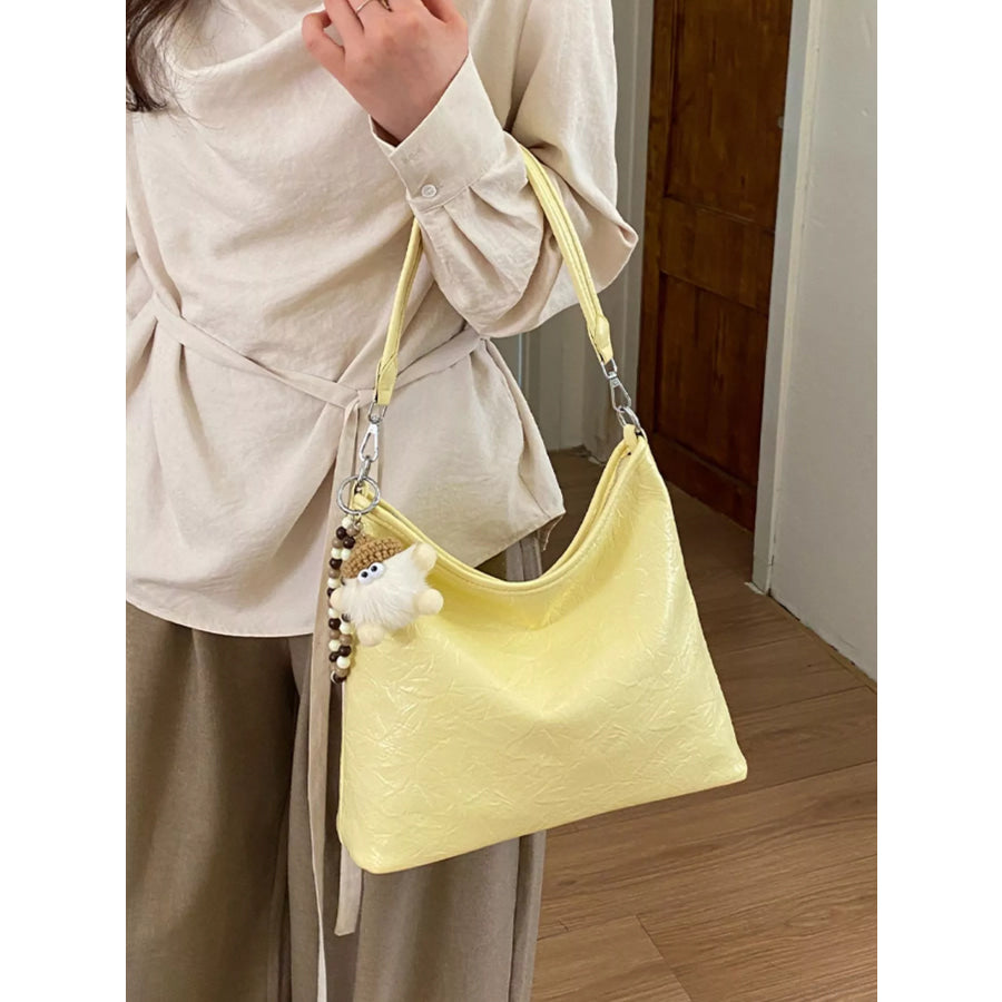 PU Leather Shoulder Bag Yellow / One Size Apparel and Accessories
