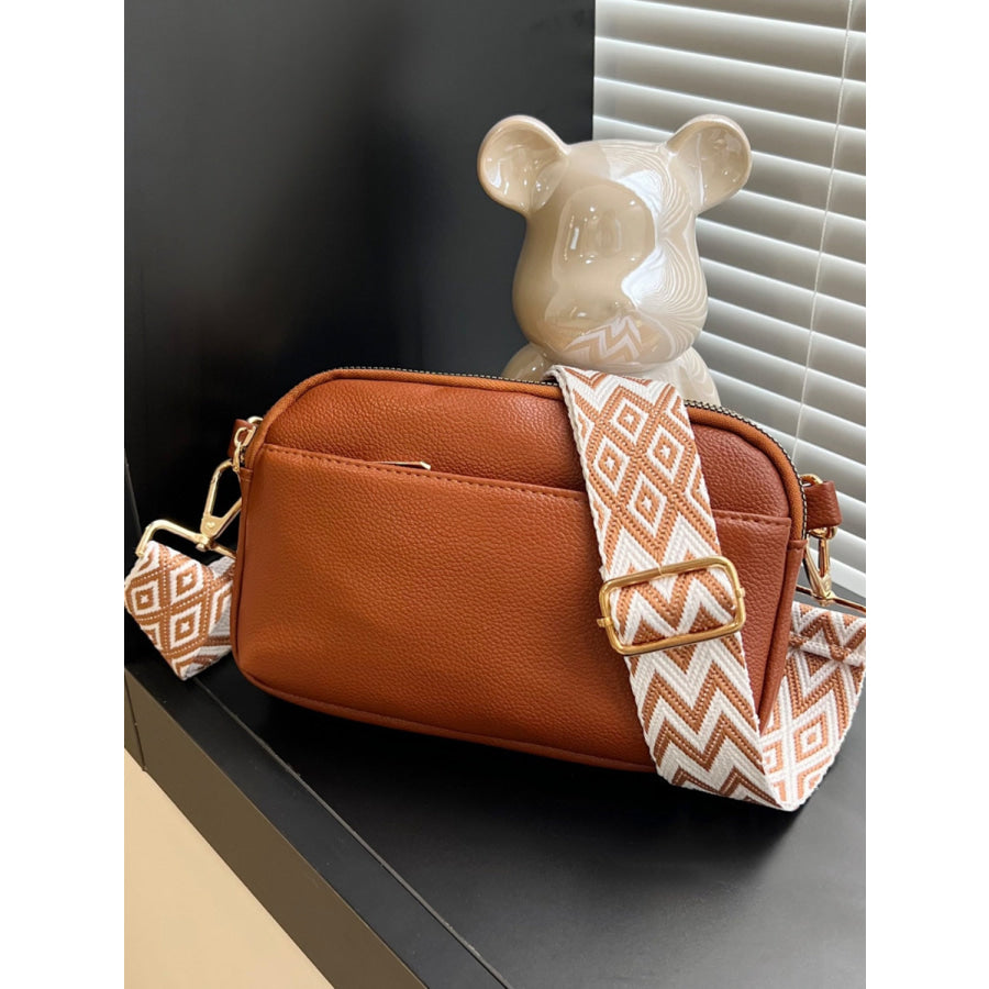 PU Leather Single Strap Crossbody Bag Caramel / One Size Apparel and Accessories