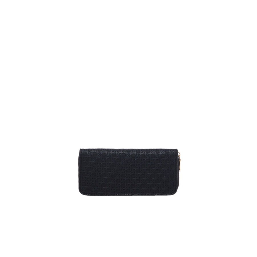 PU Leather Solid Color Wallet Pale Blush / One Size Apparel and Accessories