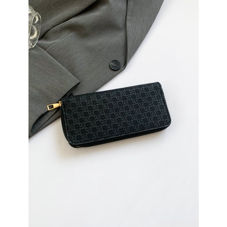 PU Leather Solid Color Wallet Black / One Size Apparel and Accessories