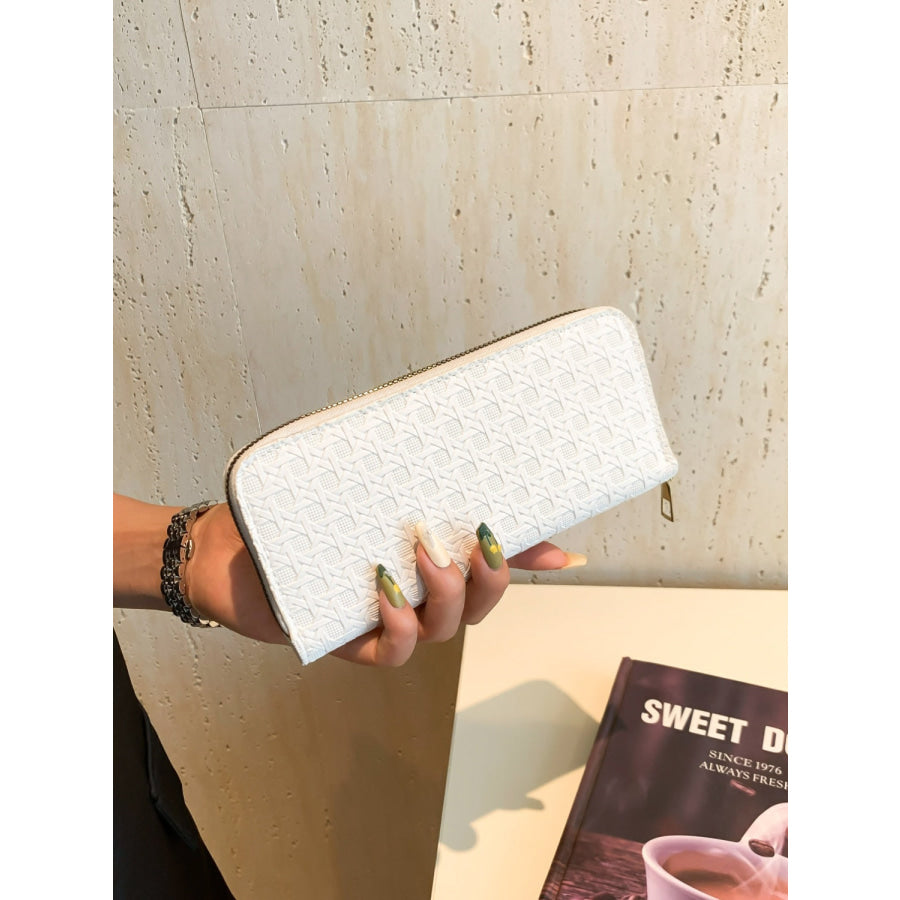 PU Leather Solid Color Wallet White / One Size Apparel and Accessories
