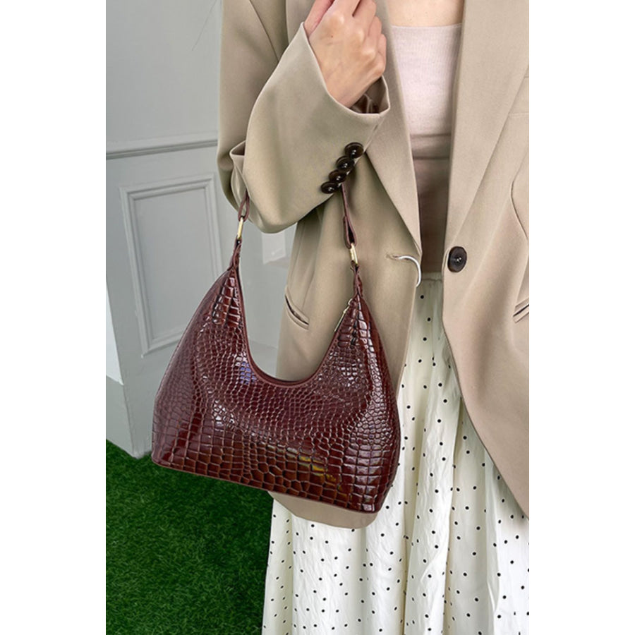 PU Leather Stone Texture Shoulder Bag Apparel and Accessories