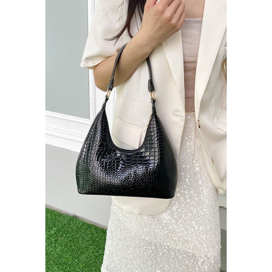 PU Leather Stone Texture Shoulder Bag Apparel and Accessories