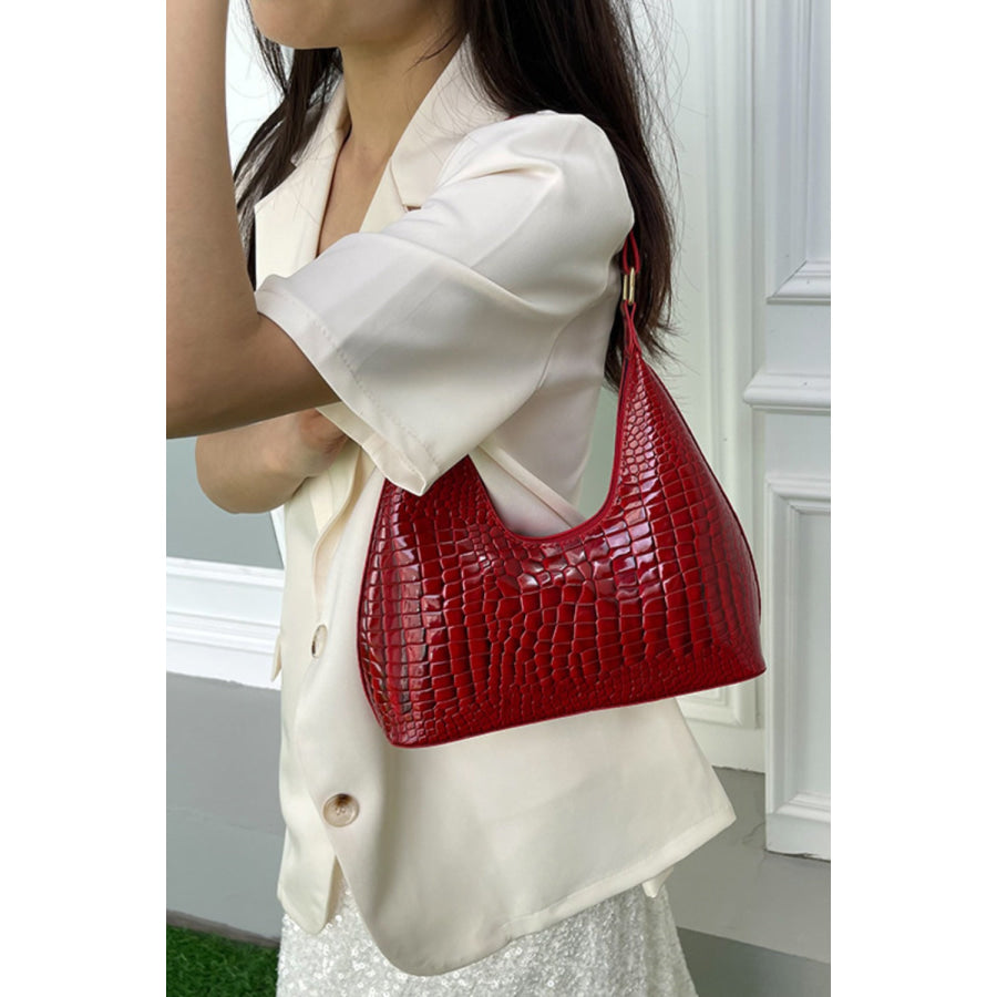 PU Leather Stone Texture Shoulder Bag Apparel and Accessories