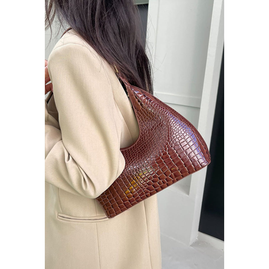 PU Leather Stone Texture Shoulder Bag Apparel and Accessories