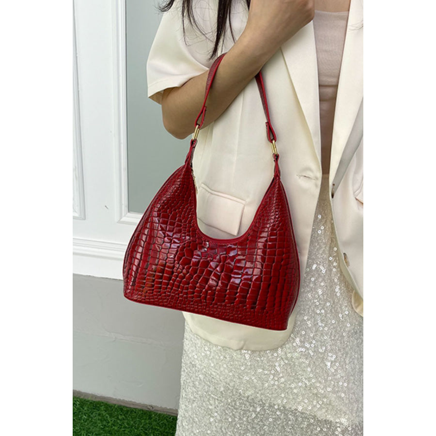 PU Leather Stone Texture Shoulder Bag Apparel and Accessories