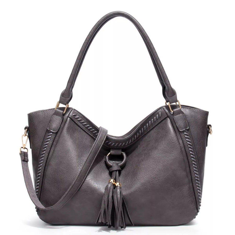 PU Leather Tassel Decor Shoulder Bag Apparel and Accessories