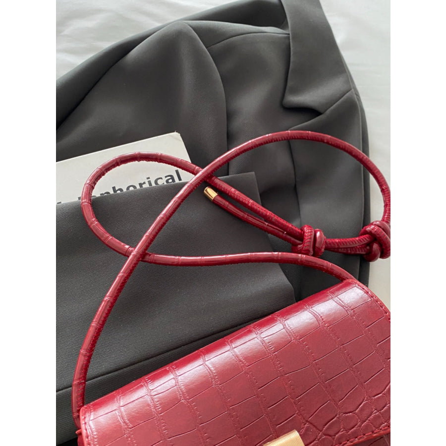 PU Leather Texture Crossbody Bag Apparel and Accessories