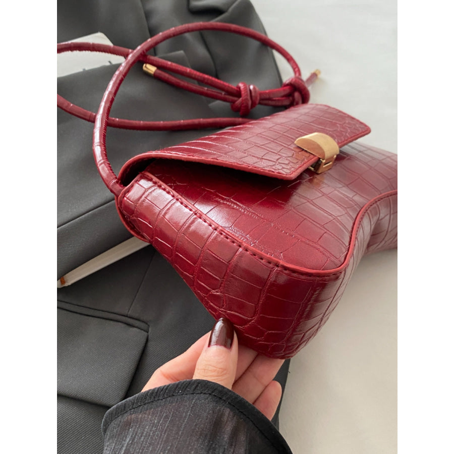 PU Leather Texture Crossbody Bag Apparel and Accessories