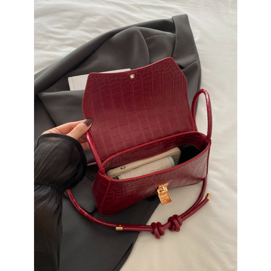 PU Leather Texture Crossbody Bag Apparel and Accessories