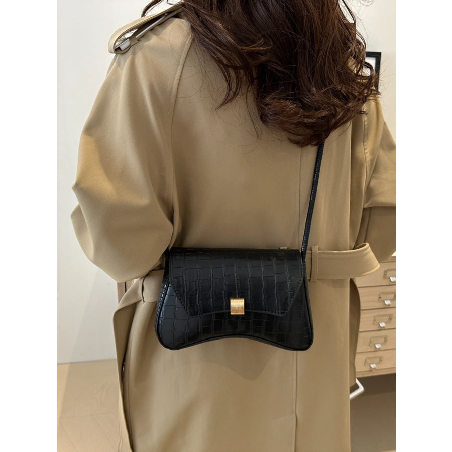 PU Leather Texture Crossbody Bag Apparel and Accessories