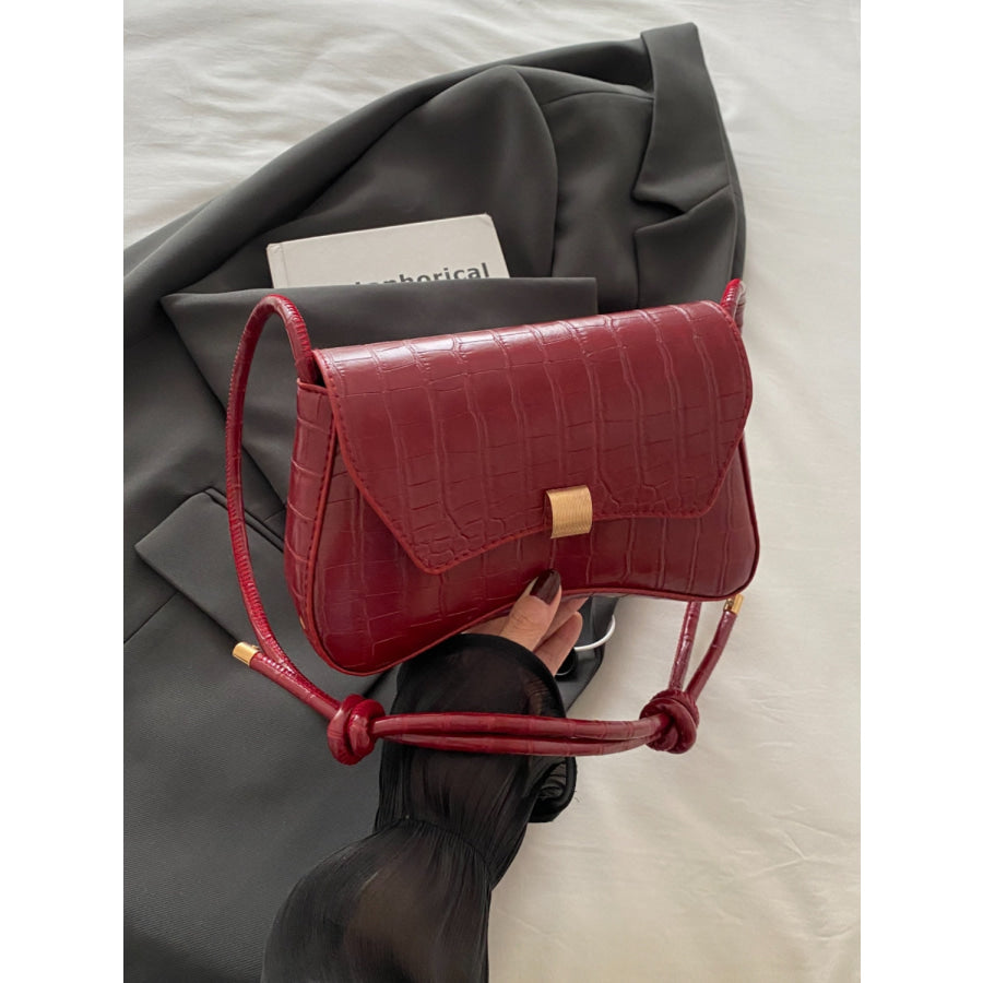 PU Leather Texture Crossbody Bag Apparel and Accessories