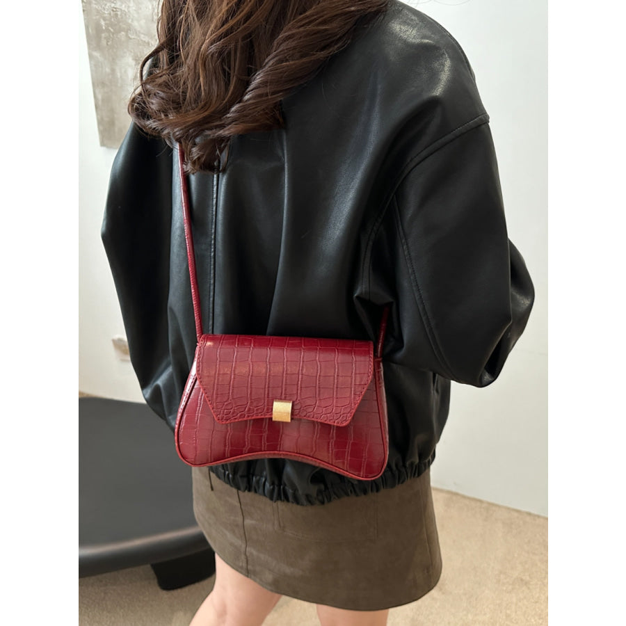 PU Leather Texture Crossbody Bag Apparel and Accessories