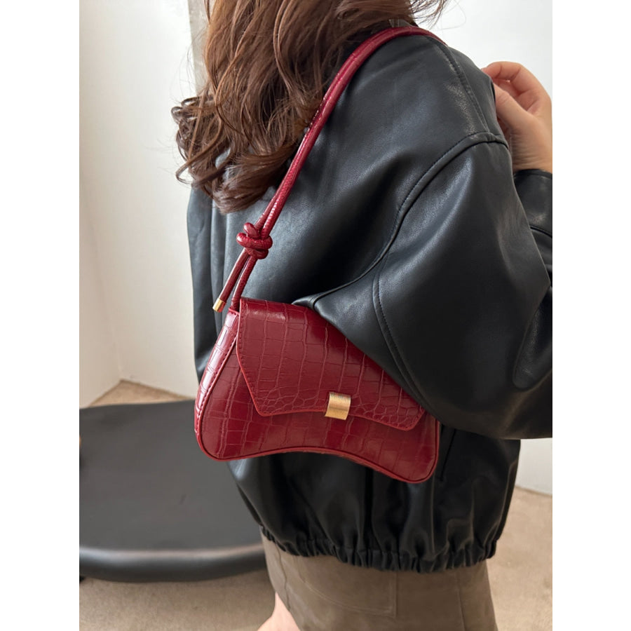 PU Leather Texture Crossbody Bag Apparel and Accessories