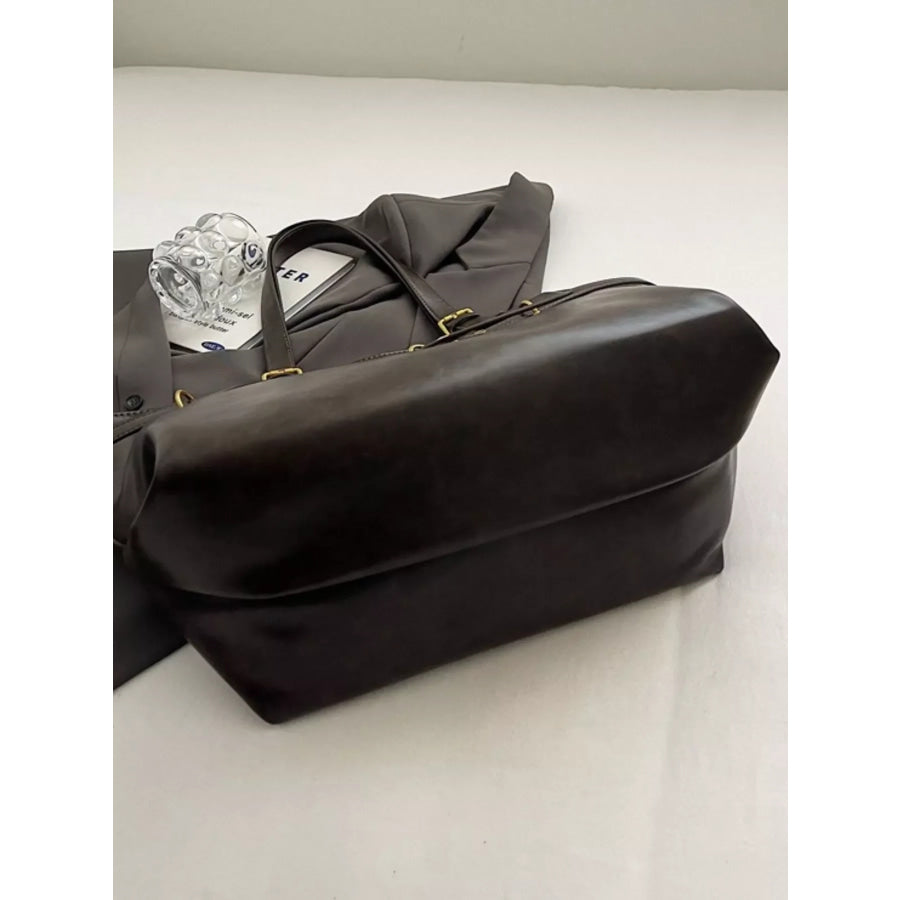 PU Leather Tote Bag Black / onesize Apparel and Accessories