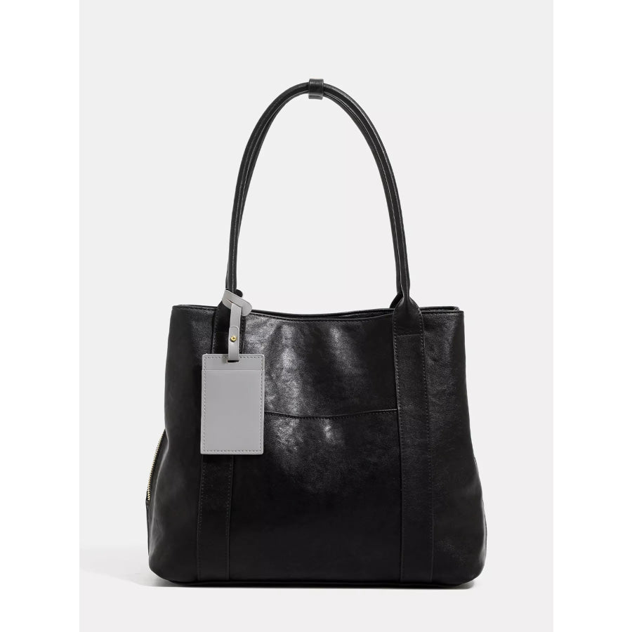 PU Leather Tote Bag Black / onesize Apparel and Accessories