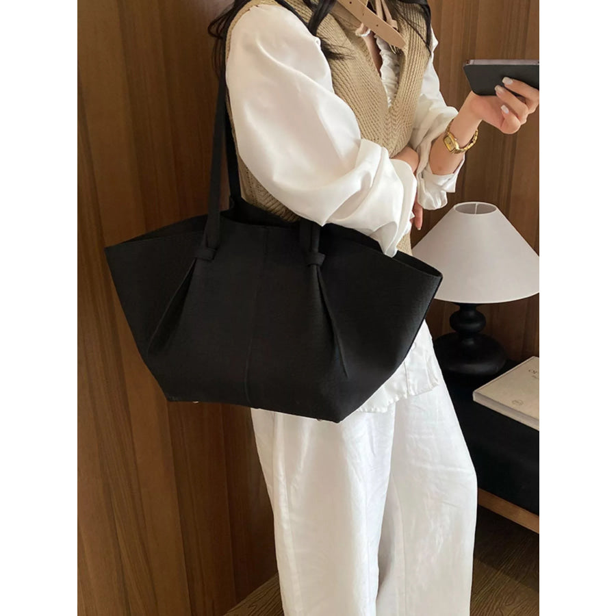 PU Leather Tote Bag Black / onesize Apparel and Accessories