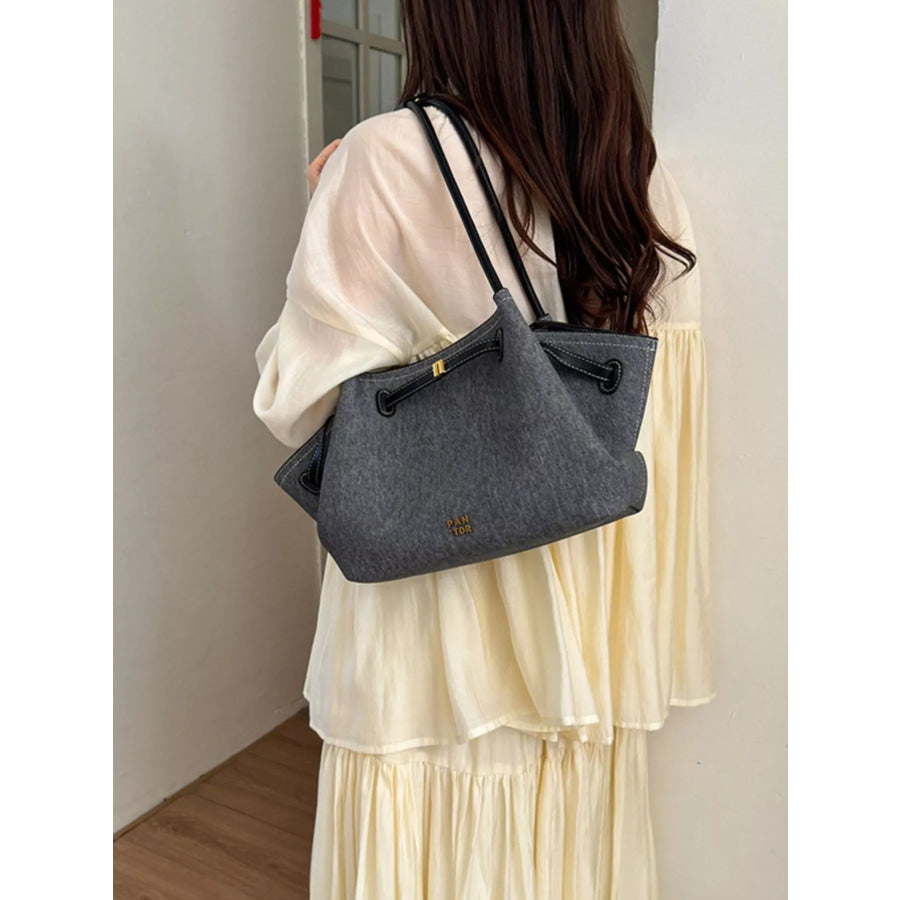 PU Leather Tote Bag Black / onesize Apparel and Accessories
