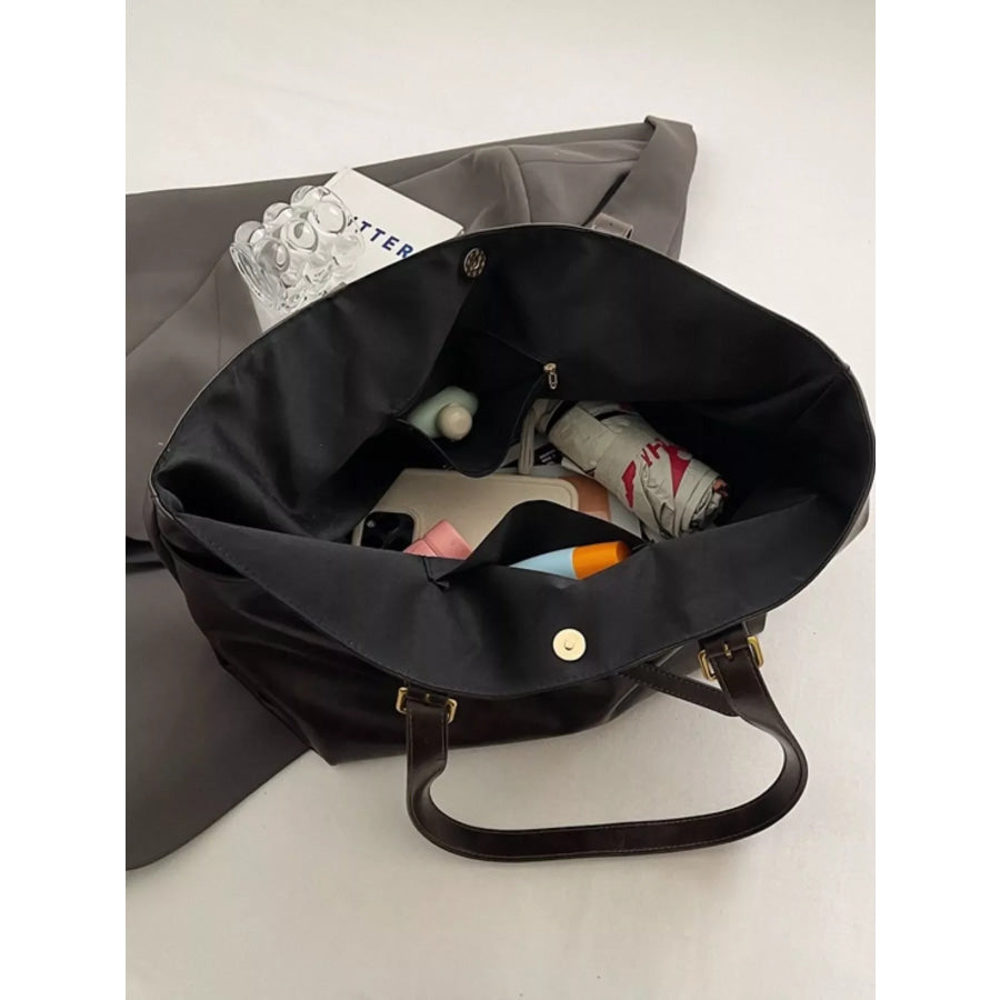 PU Leather Tote Bag Black / onesize Apparel and Accessories