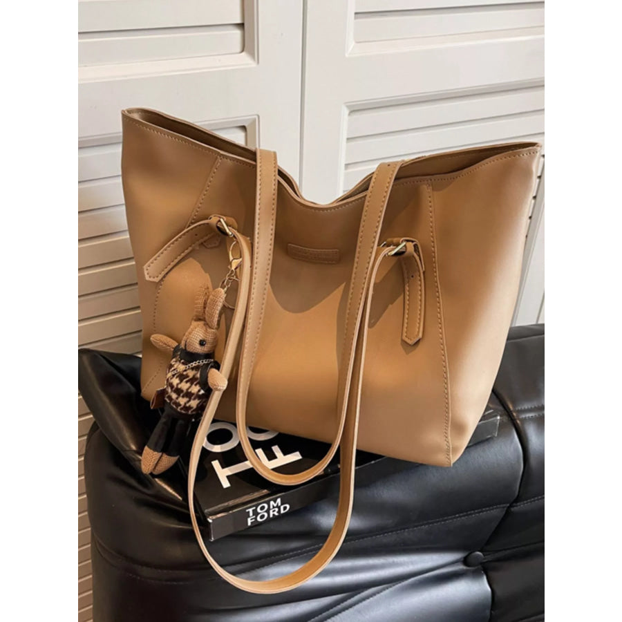 PU Leather Tote Bag Brown / ONESIZE Apparel and Accessories