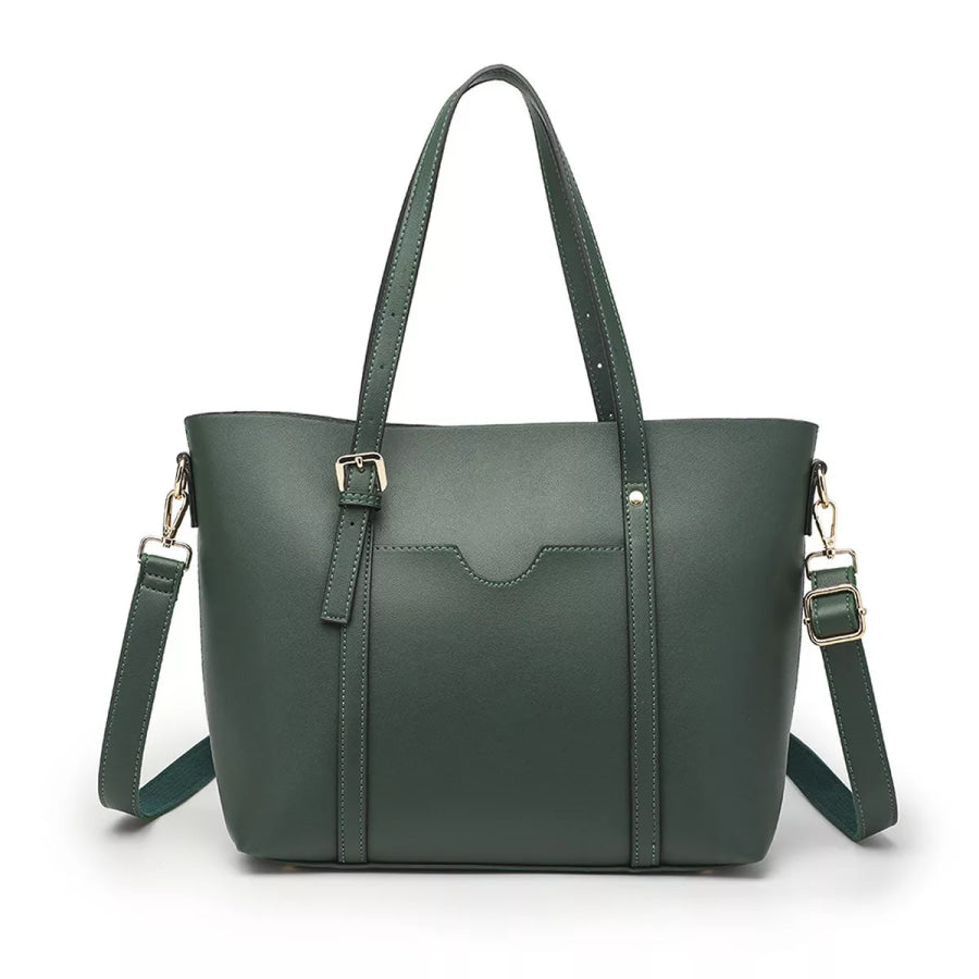 PU Leather Tote Bag Green / onesize Apparel and Accessories