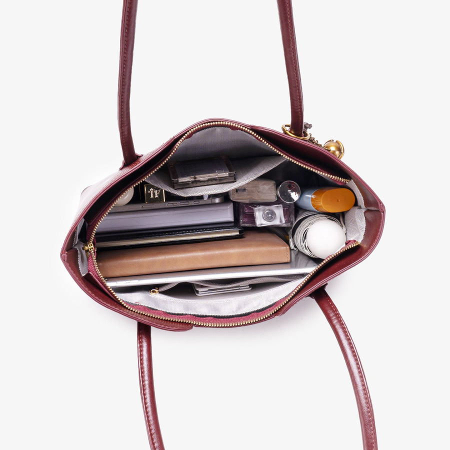PU Leather Tote Bag Red / ONESIZE Apparel and Accessories
