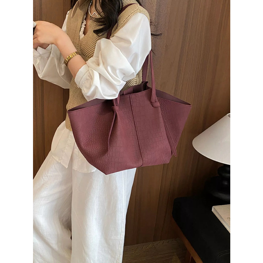 PU Leather Tote Bag Red / onesize Apparel and Accessories