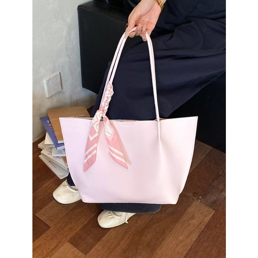 PU Leather Tote Shoulder Bag Pink / onesize Apparel and Accessories