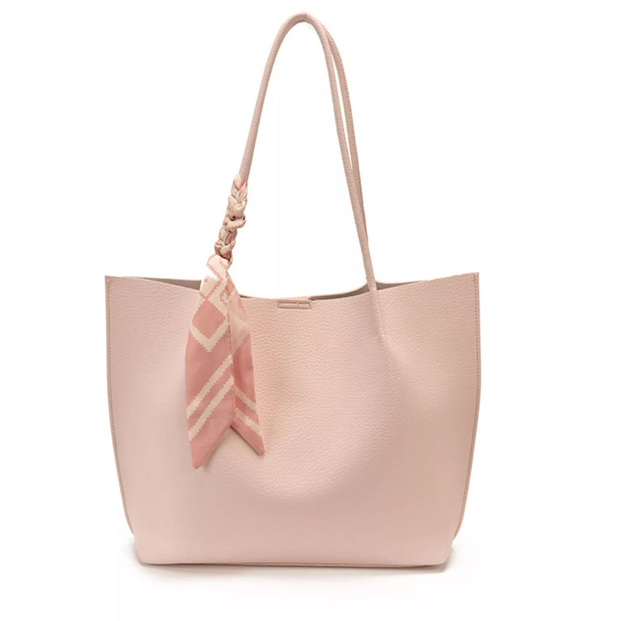 PU Leather Tote Shoulder Bag Pink / onesize Apparel and Accessories