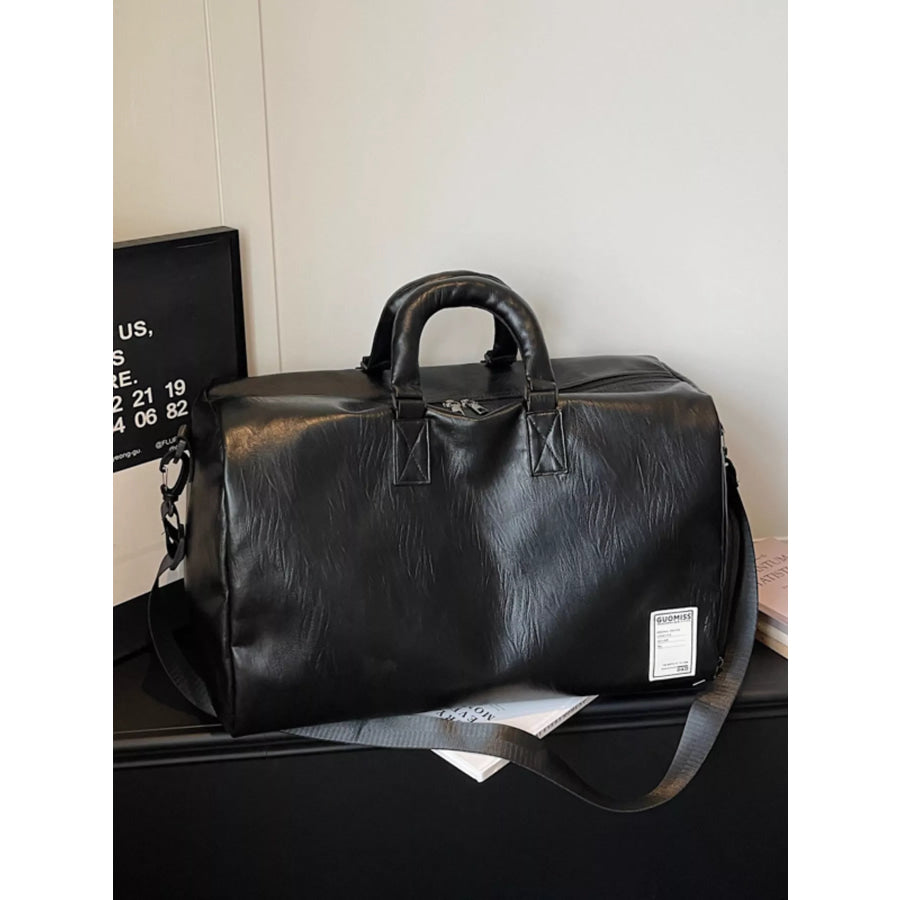 PU Leather Travel Bag Black / onesize Apparel and Accessories