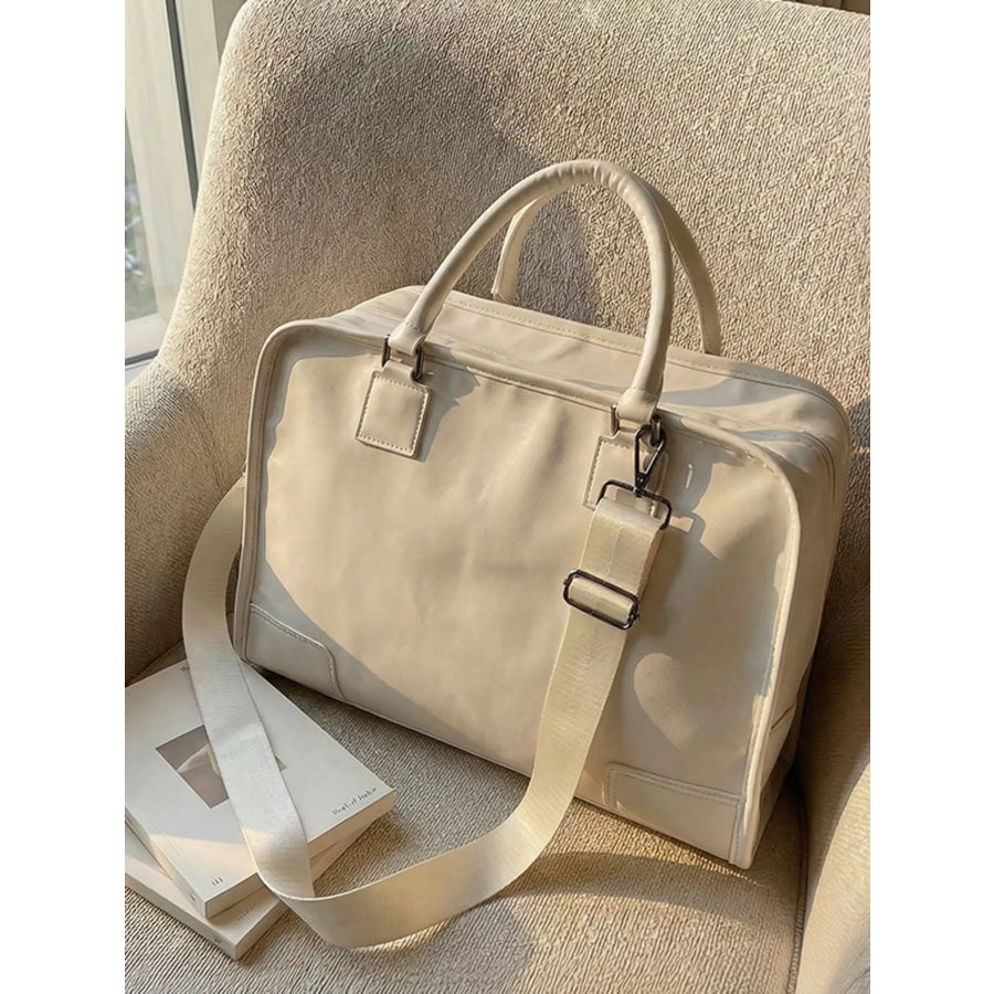 PU Leather Travel Bag Off-white / onesize Apparel and Accessories