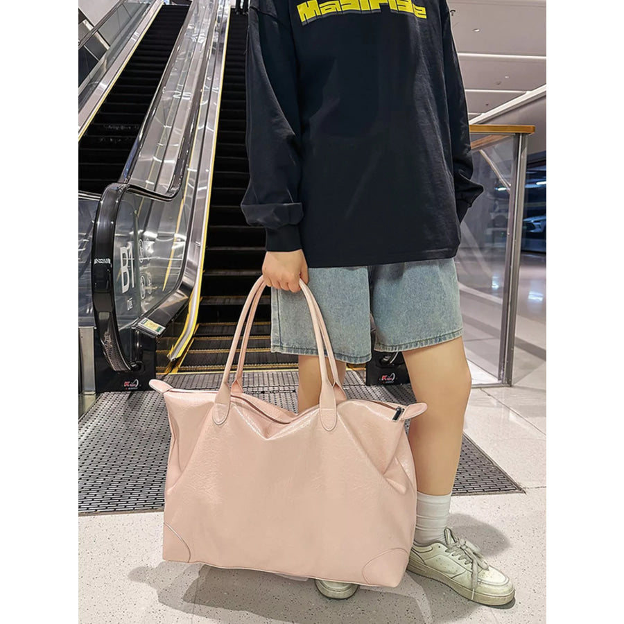 PU Leather Travel Bag Pink / onesize Apparel and Accessories