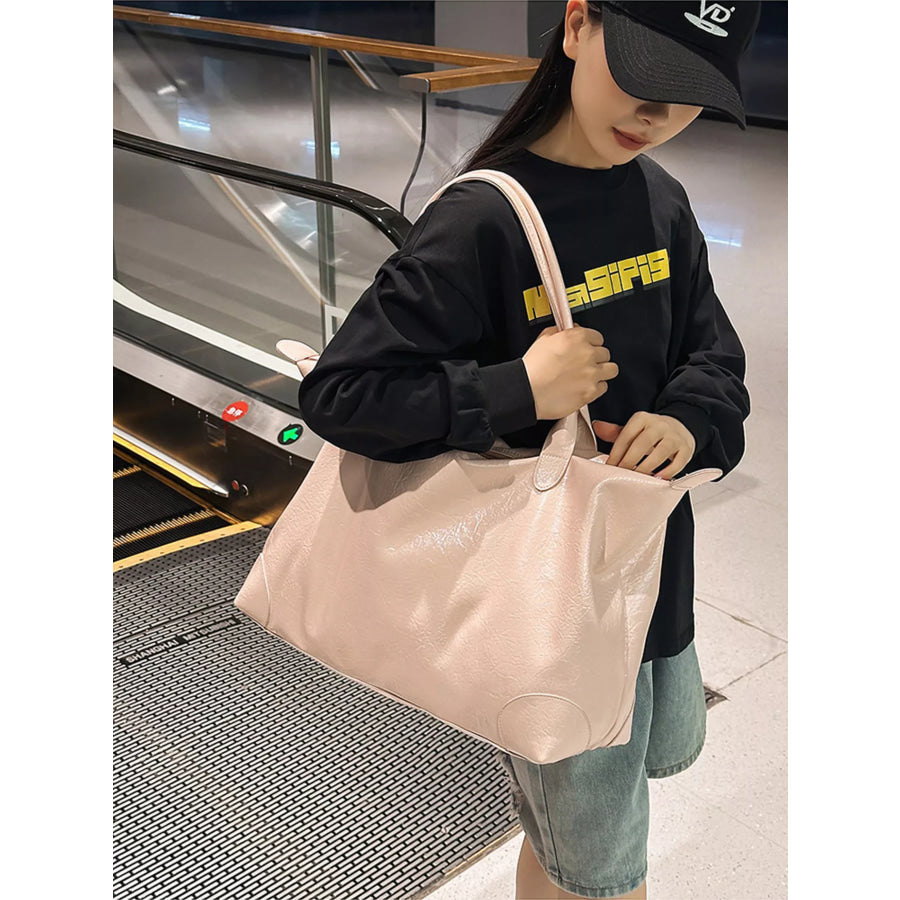 PU Leather Travel Bag Pink / onesize Apparel and Accessories
