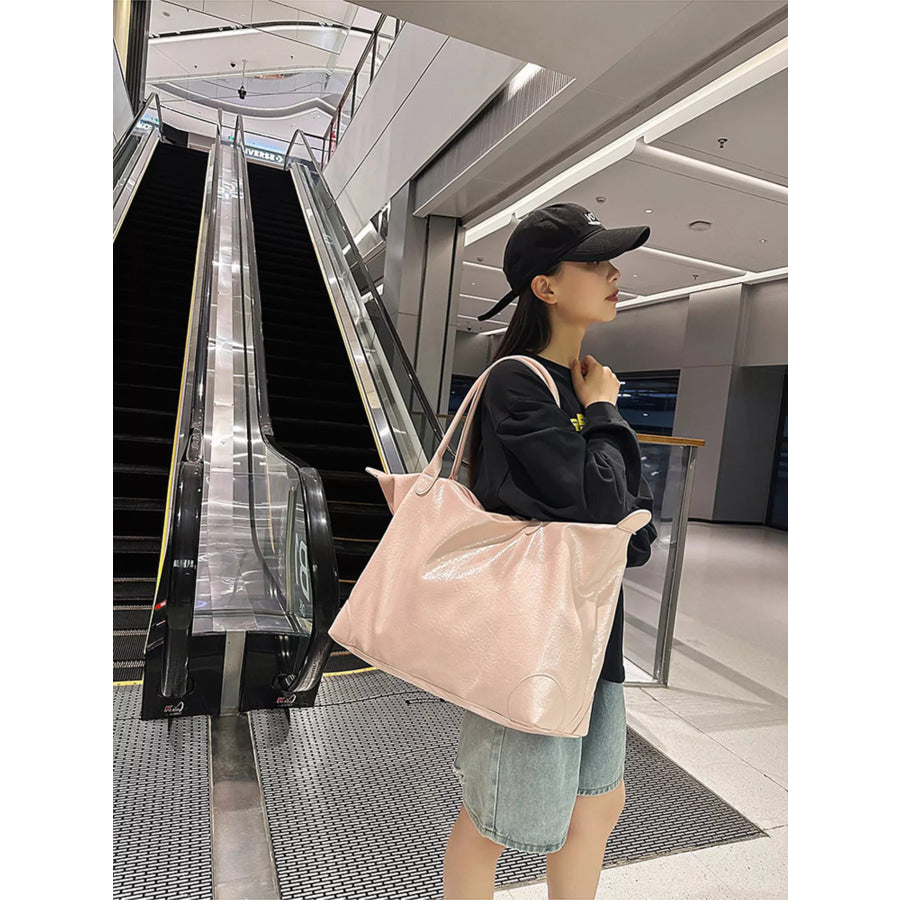 PU Leather Travel Bag Pink / onesize Apparel and Accessories