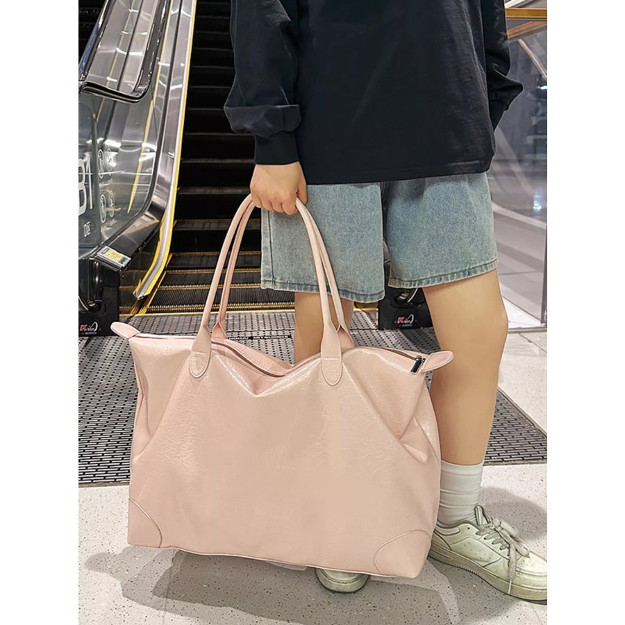 PU Leather Travel Bag Pink / onesize Apparel and Accessories