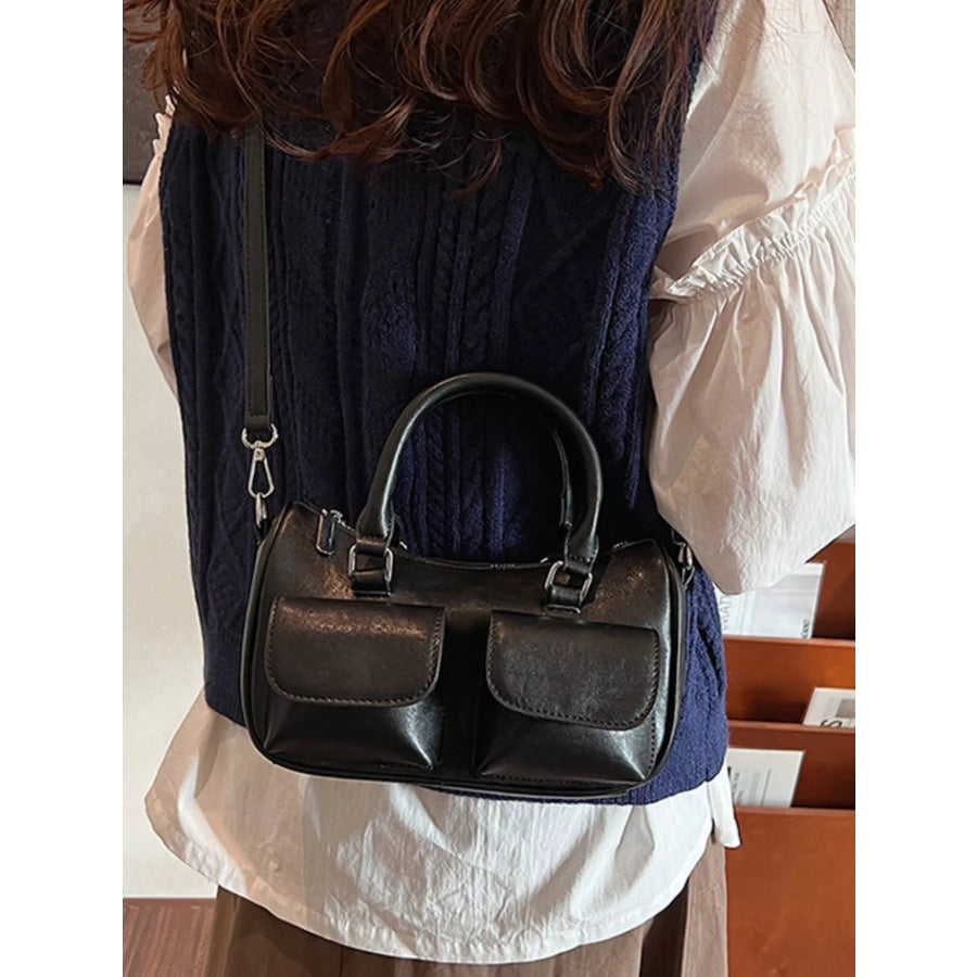 PU Leather Vintage Boston Handbag Apparel and Accessories