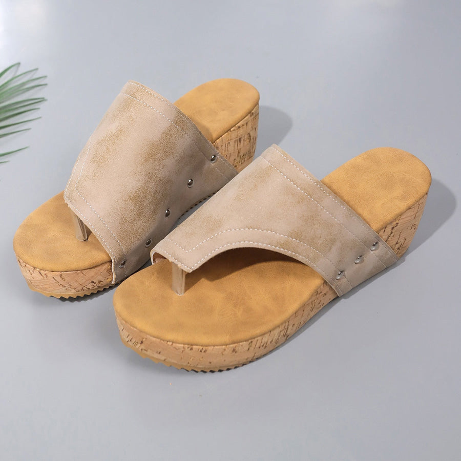 PU Leather Wedge Sandals Apparel and Accessories