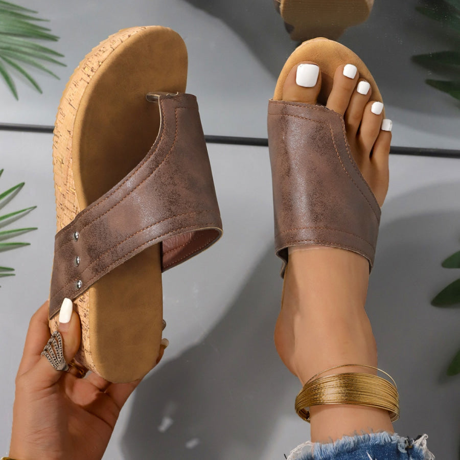 PU Leather Wedge Sandals Apparel and Accessories