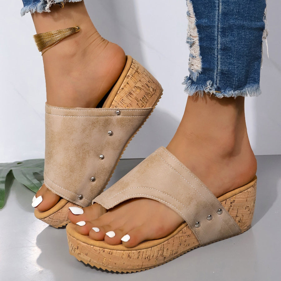 PU Leather Wedge Sandals Apparel and Accessories