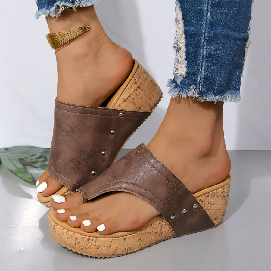 PU Leather Wedge Sandals Apparel and Accessories