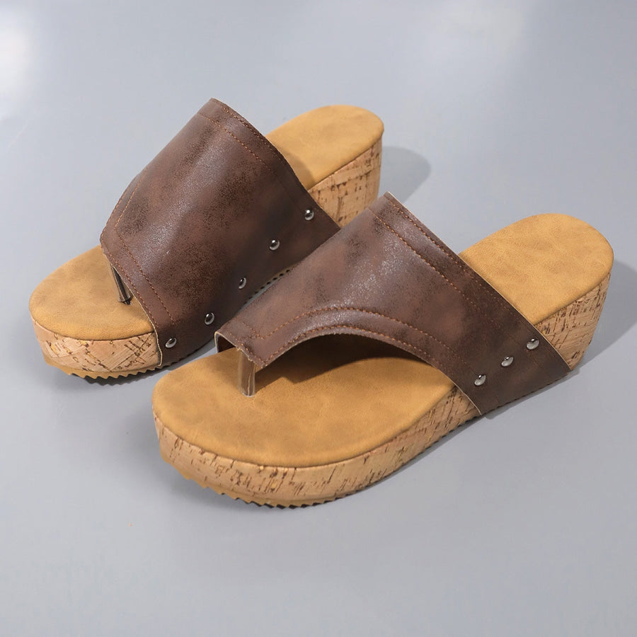 PU Leather Wedge Sandals Apparel and Accessories