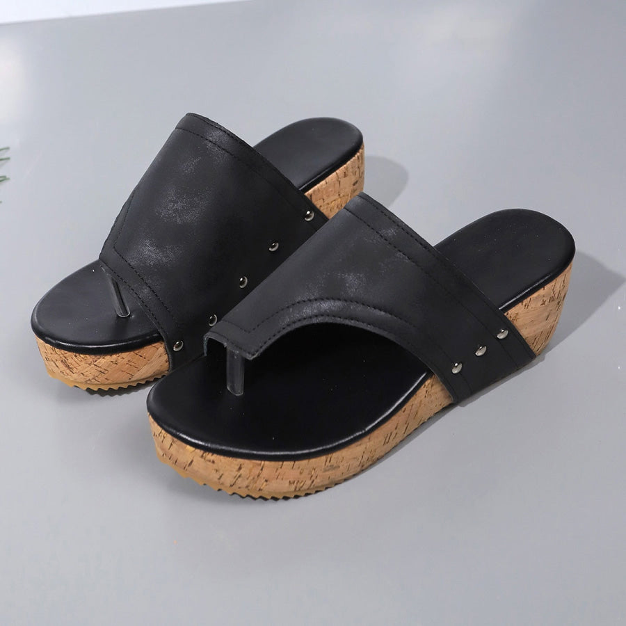 PU Leather Wedge Sandals Apparel and Accessories