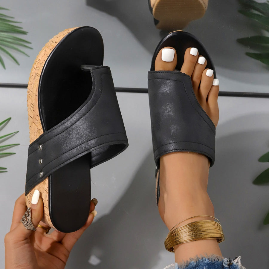 PU Leather Wedge Sandals Apparel and Accessories