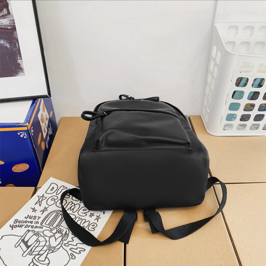 PU Leather Zip Backpack Bag Apparel and Accessories