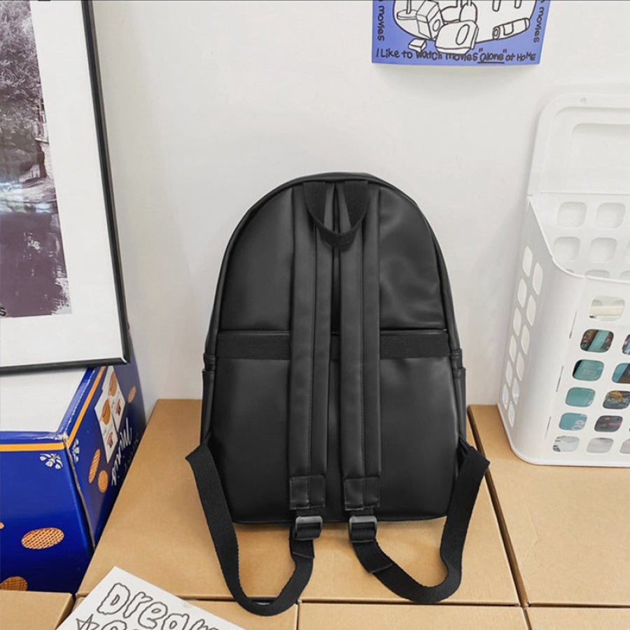 PU Leather Zip Backpack Bag Apparel and Accessories