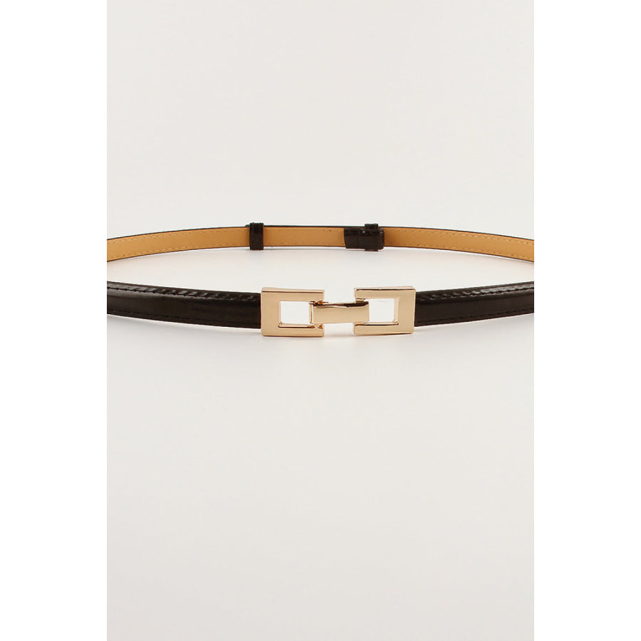 PU Skinny Belt Black / One Size