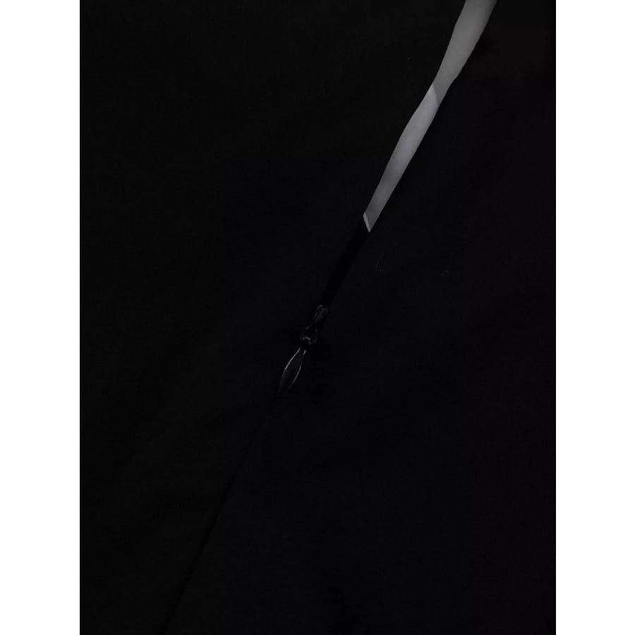 Puff Sleeve Contrast Collar Dress Apparel and Accessories