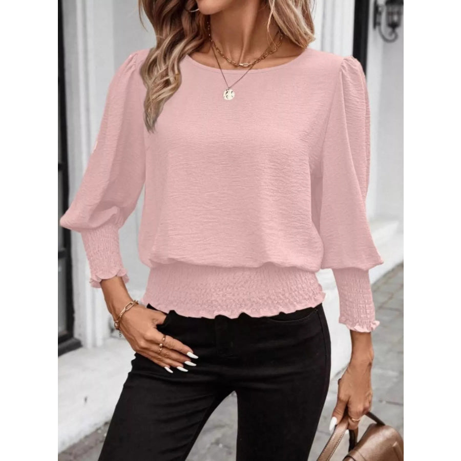 Puff Sleeve Smocked Blouse Apparel and Accessories